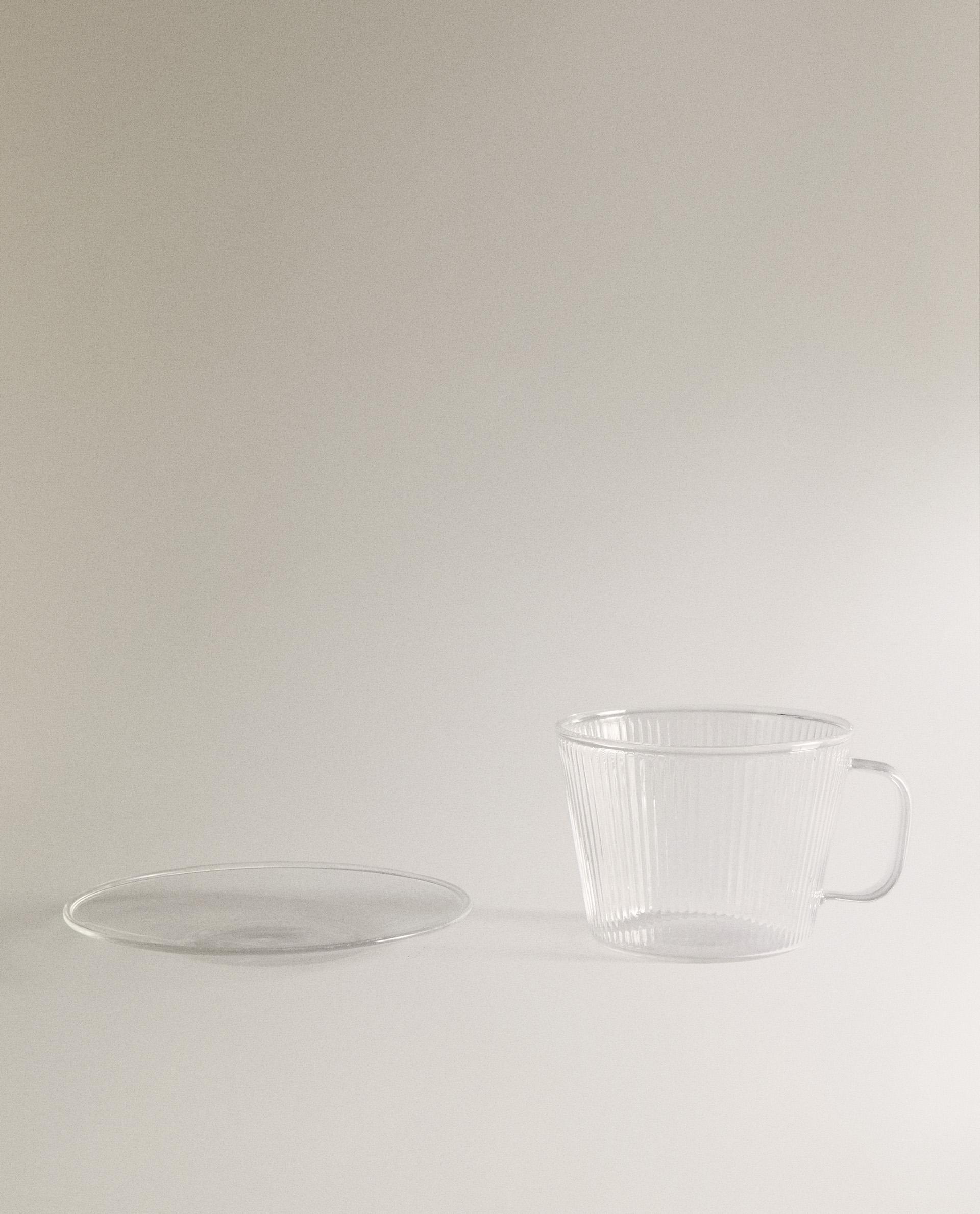 TASSE À THÉ ET SOUCOUPE BOROSILICATE