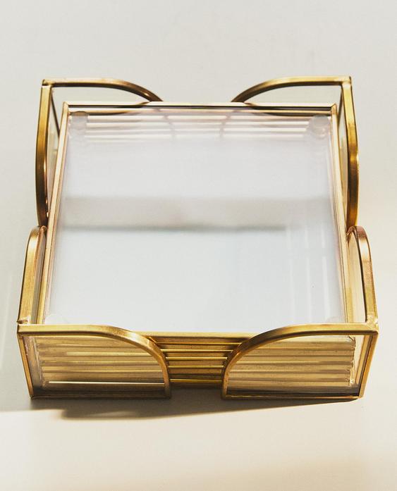 PACK OF METAL AND GLASS COASTERS (PACK OF 6) PACK OF METAL AND GLASS COASTERS (PACK OF 6)