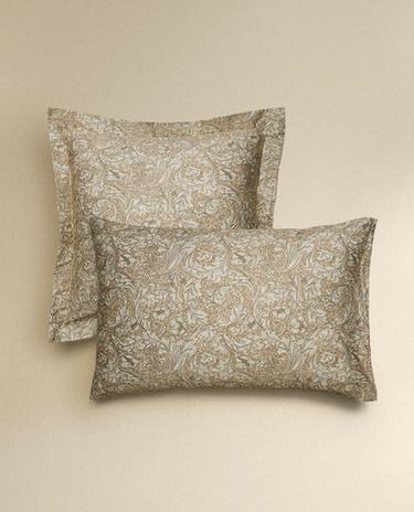 MORRIS & CO. FLORAL SATEEN COTTON PILLOWCASE