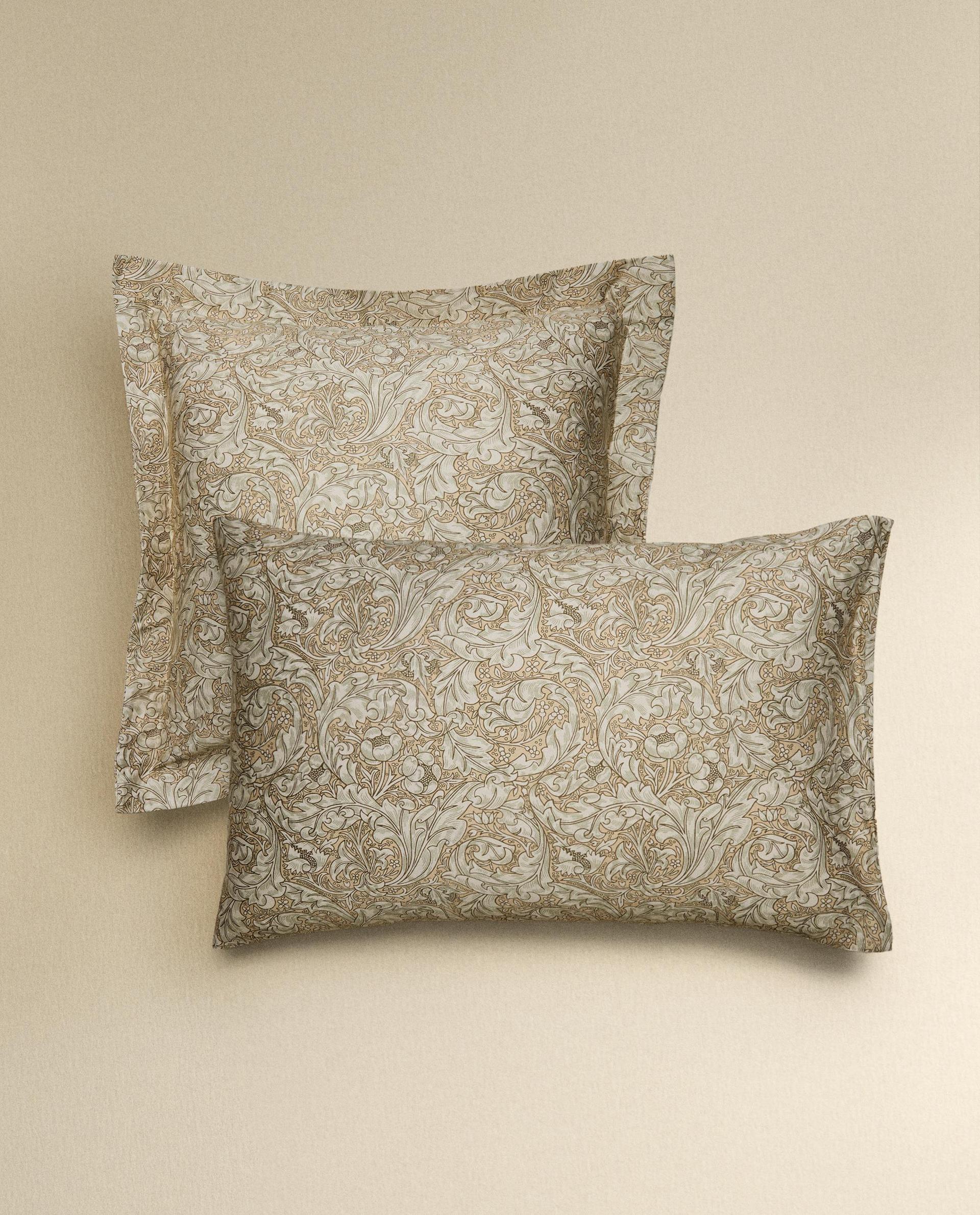 MORRIS & CO. FLORAL SATEEN COTTON PILLOWCASE MORRIS & CO. FLORAL SATEEN COTTON PILLOWCASE