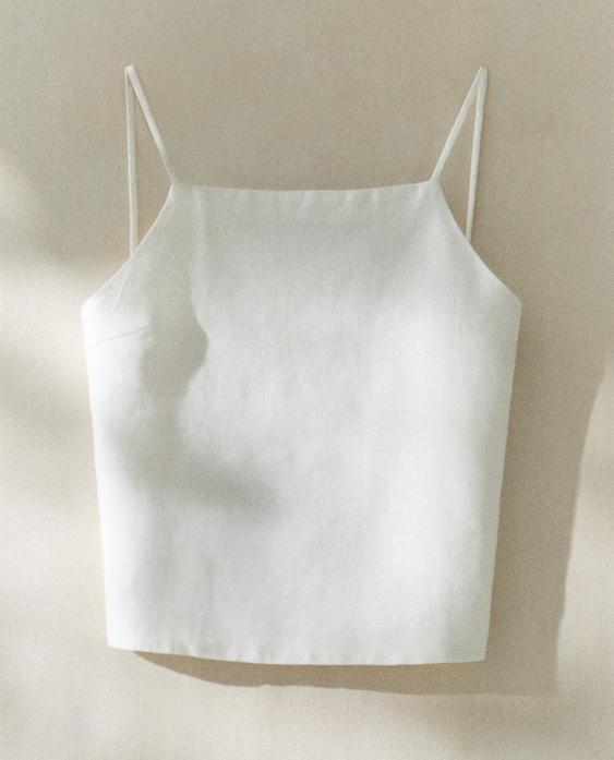 LINEN TOP WITH THIN STRAPS