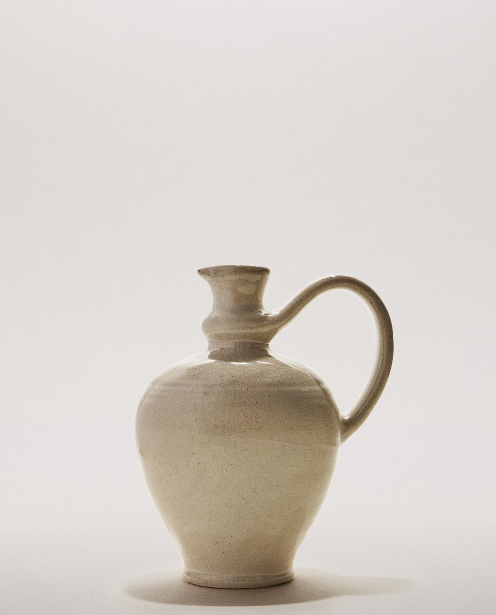 סט בקבוקי שמן/חומץ חרס עם ידית