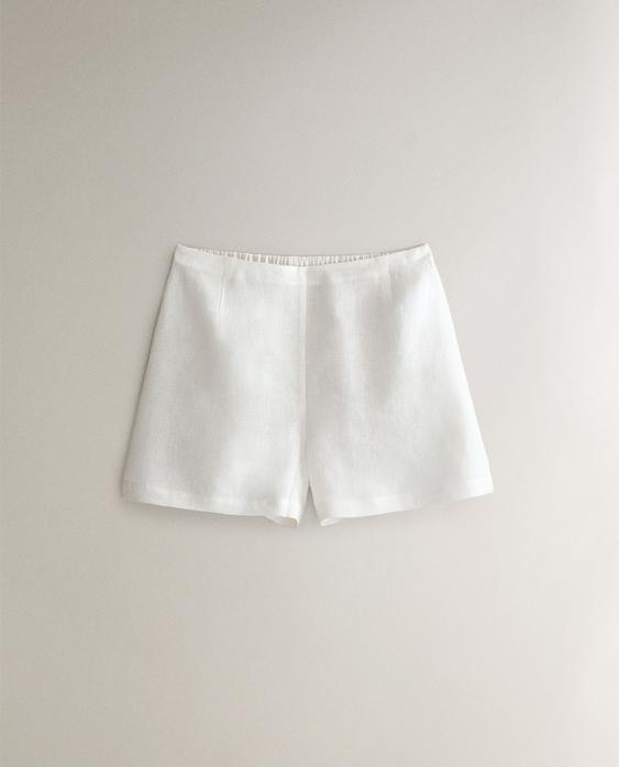 Short Blanc Zara Taille S - Parfait Pour L'été, Festivals Ou Vacances, En Polyester Léger