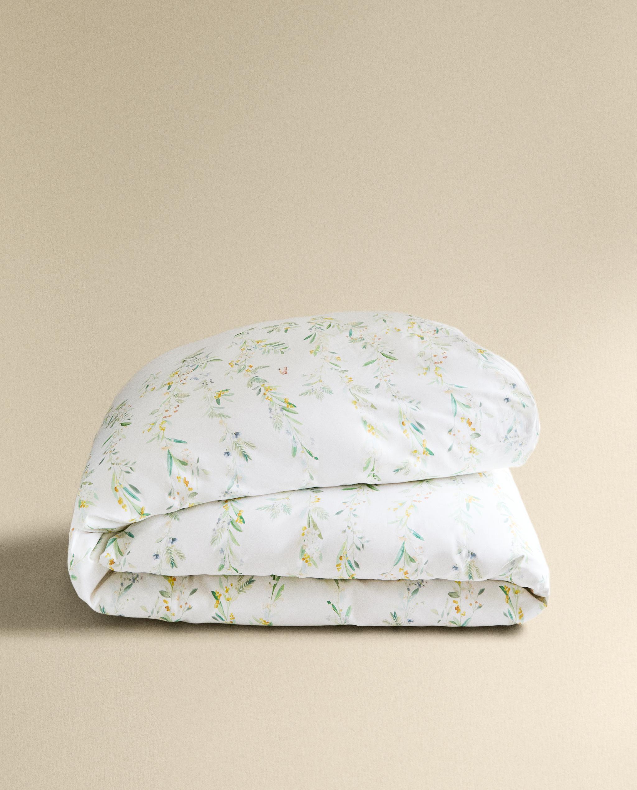サテン リーフ＆フラワー掛け布団カバー | Zara Home 日本/Japan
