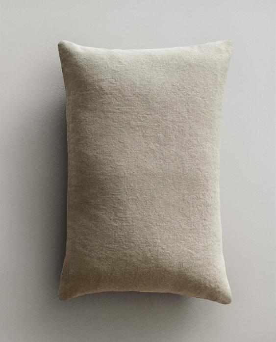 HOUSSE DE COUSSIN LIN EFFET DÉLAVÉ