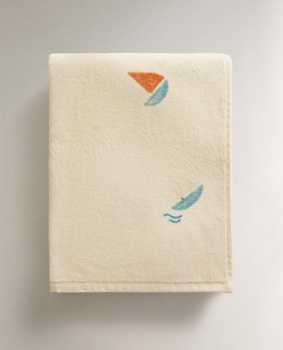 KIDS' BOAT VELOUR BEACH TOWEL