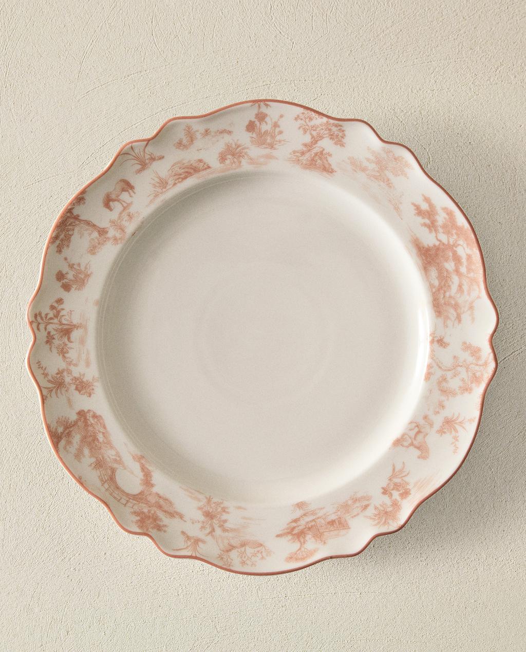 ASSIETTE PLATE PORCELAINE TOILE DE JOUY
