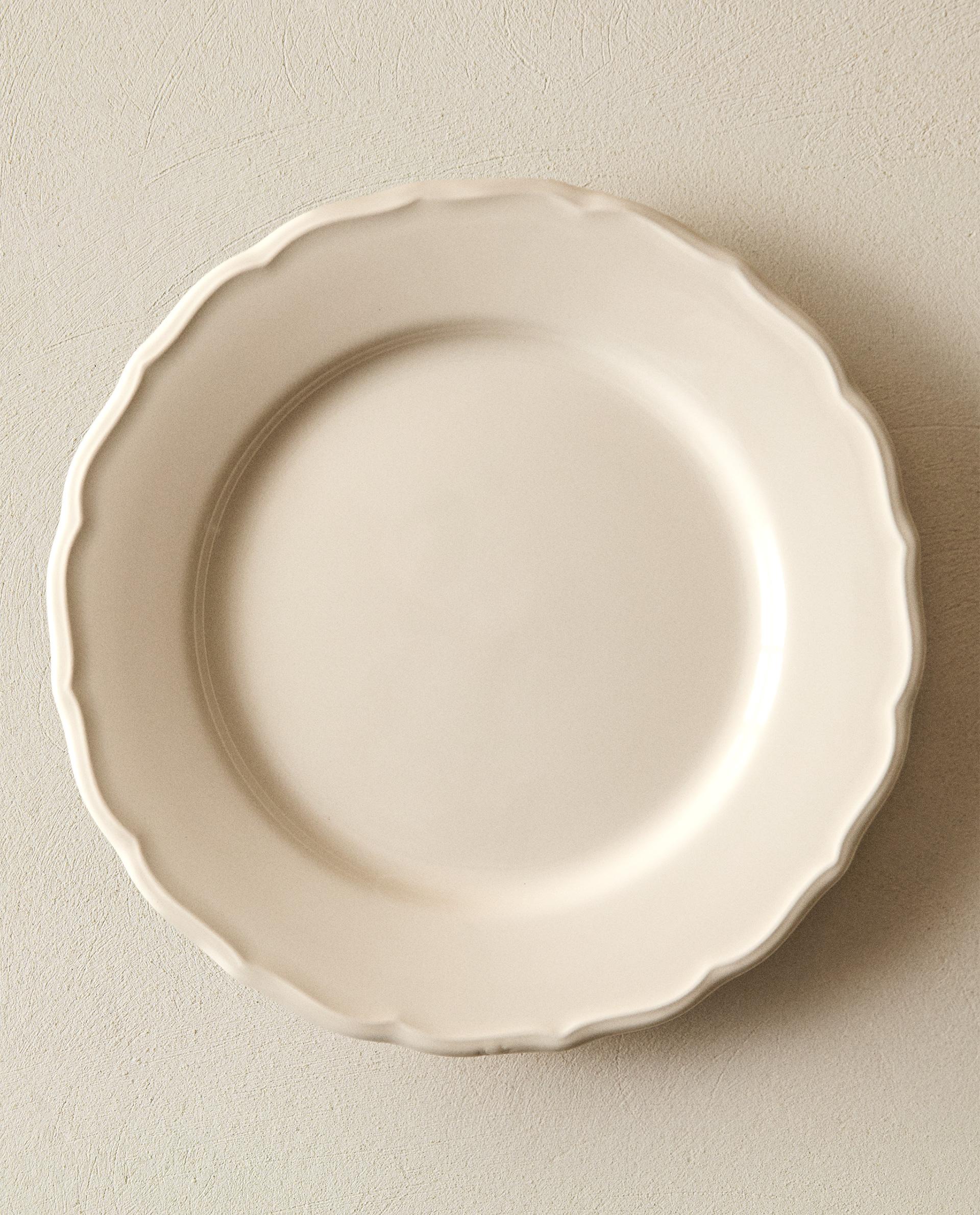 PLATO LLANO ANDREA LISO ORNAMENTO BORDE LOZA