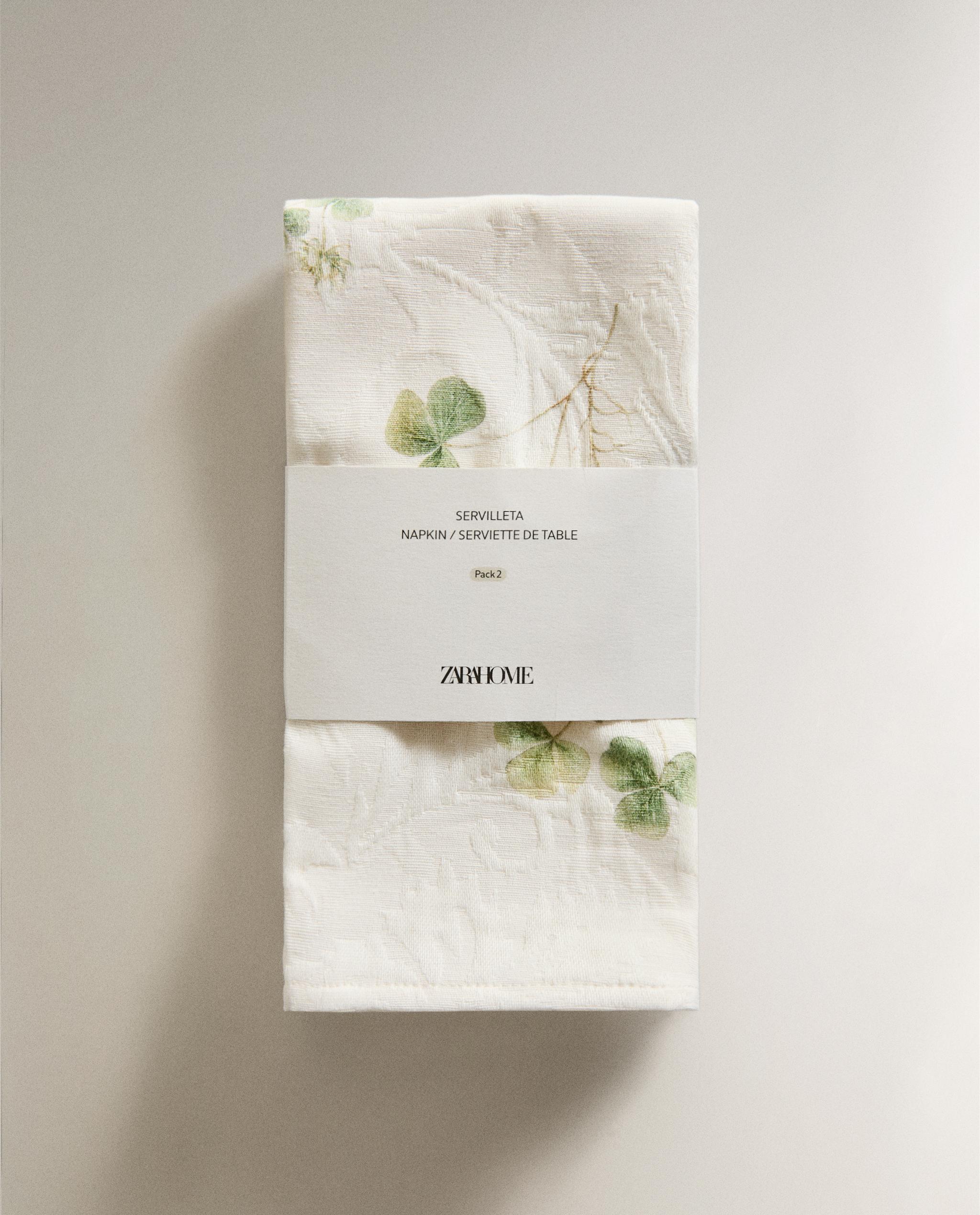 PACK OF JACQUARD NAPKINS WITH CLOVER PRINT (PACK OF 2) product thumbnail 7