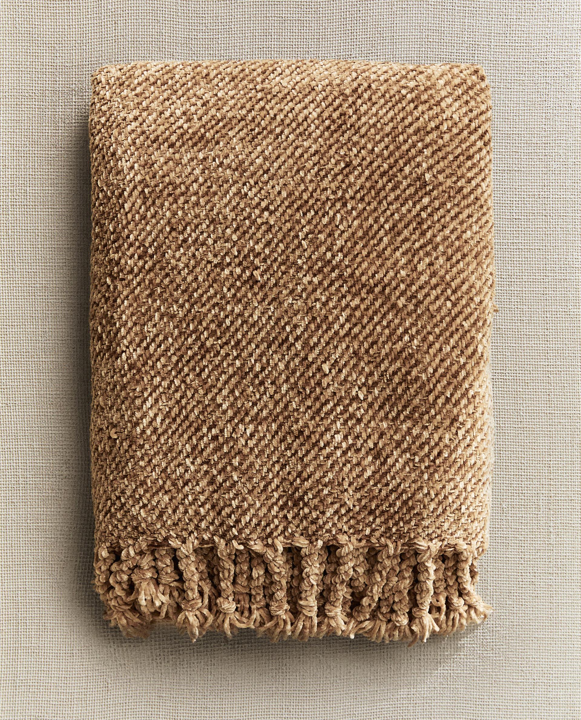 ツーカラー コントラスト シェニール ブランケット | Zara Home
