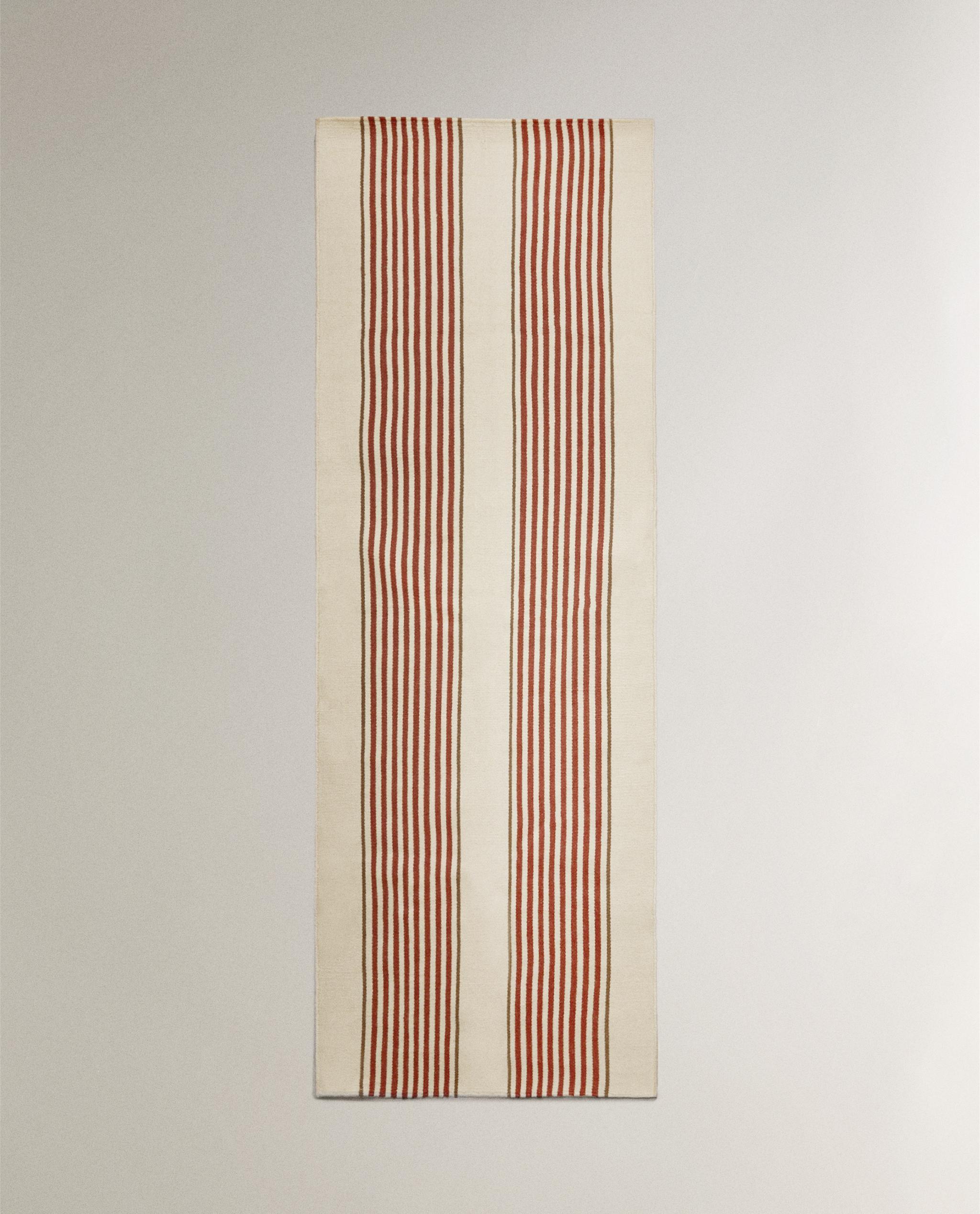STRIPED COTTON AND JUTE RUG product thumbnail 5