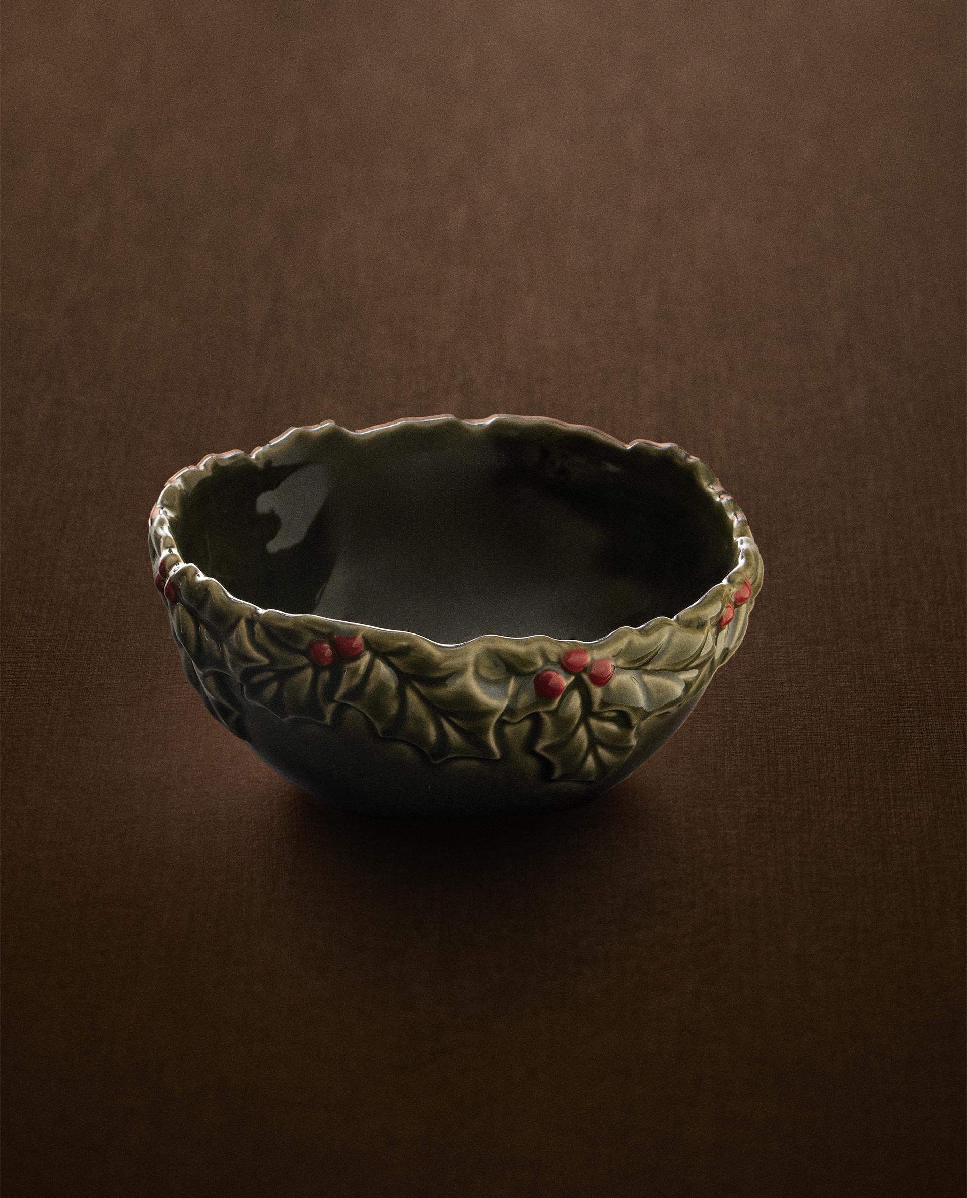 新品•タグ付き】 ZARA HOME クリスマス ケーキスタンド ヒイラギ柄