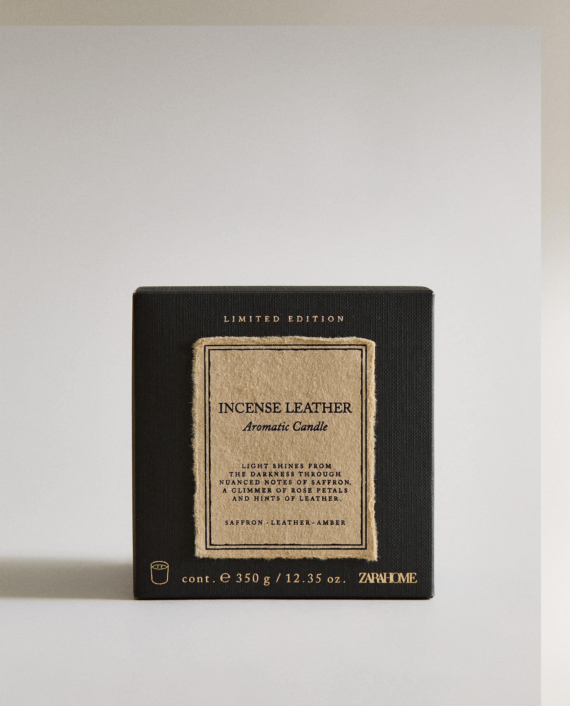 (350 G) INCENSE LEATHER SCENTED CANDLE