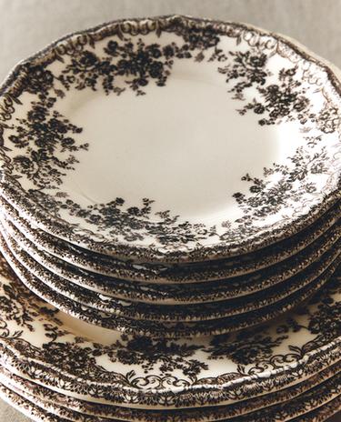 ASSIETTE À PAIN FAÏENCE IMPRIMÉ FLEURS