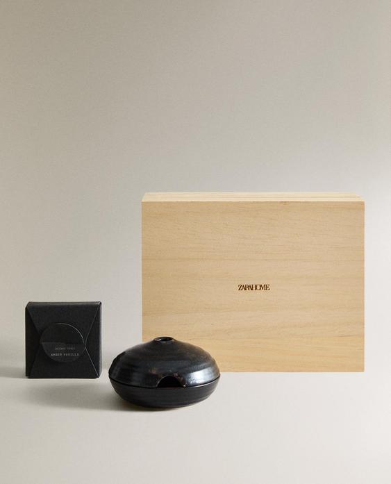 AMBER VANILLA INCENSE CONES AND PLATE PACK (PACK OF 10)