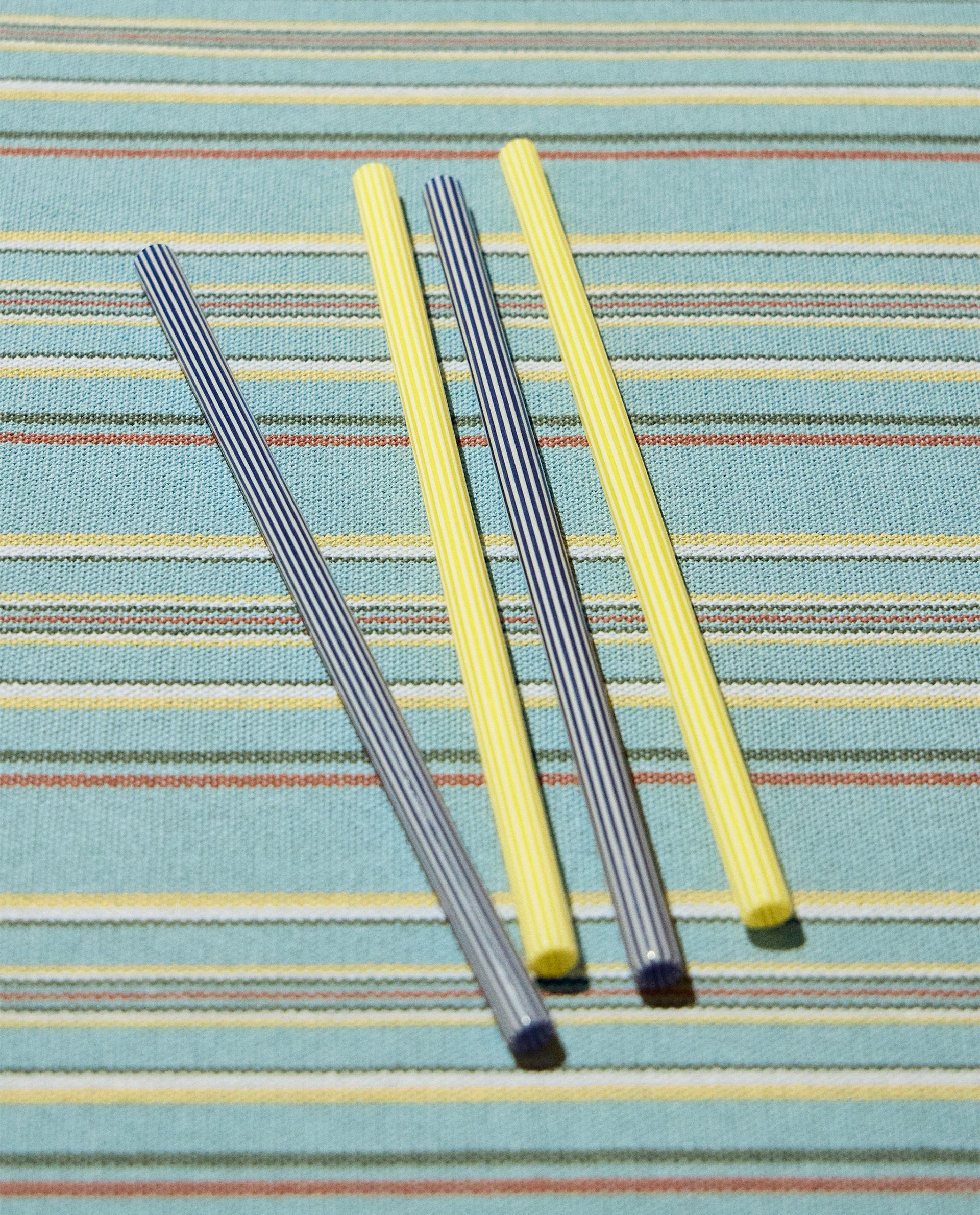 PACK OF STRIPED BOROSILICATE STRAWS (PACK OF 4)