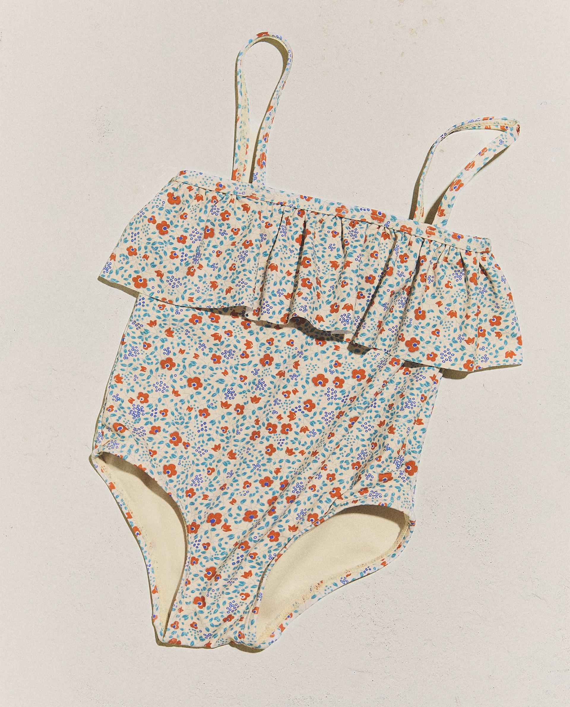 MAILLOT DE BAIN ENFANT VOLANT FLEURS MAILLOT DE BAIN ENFANT VOLANT FLEURS