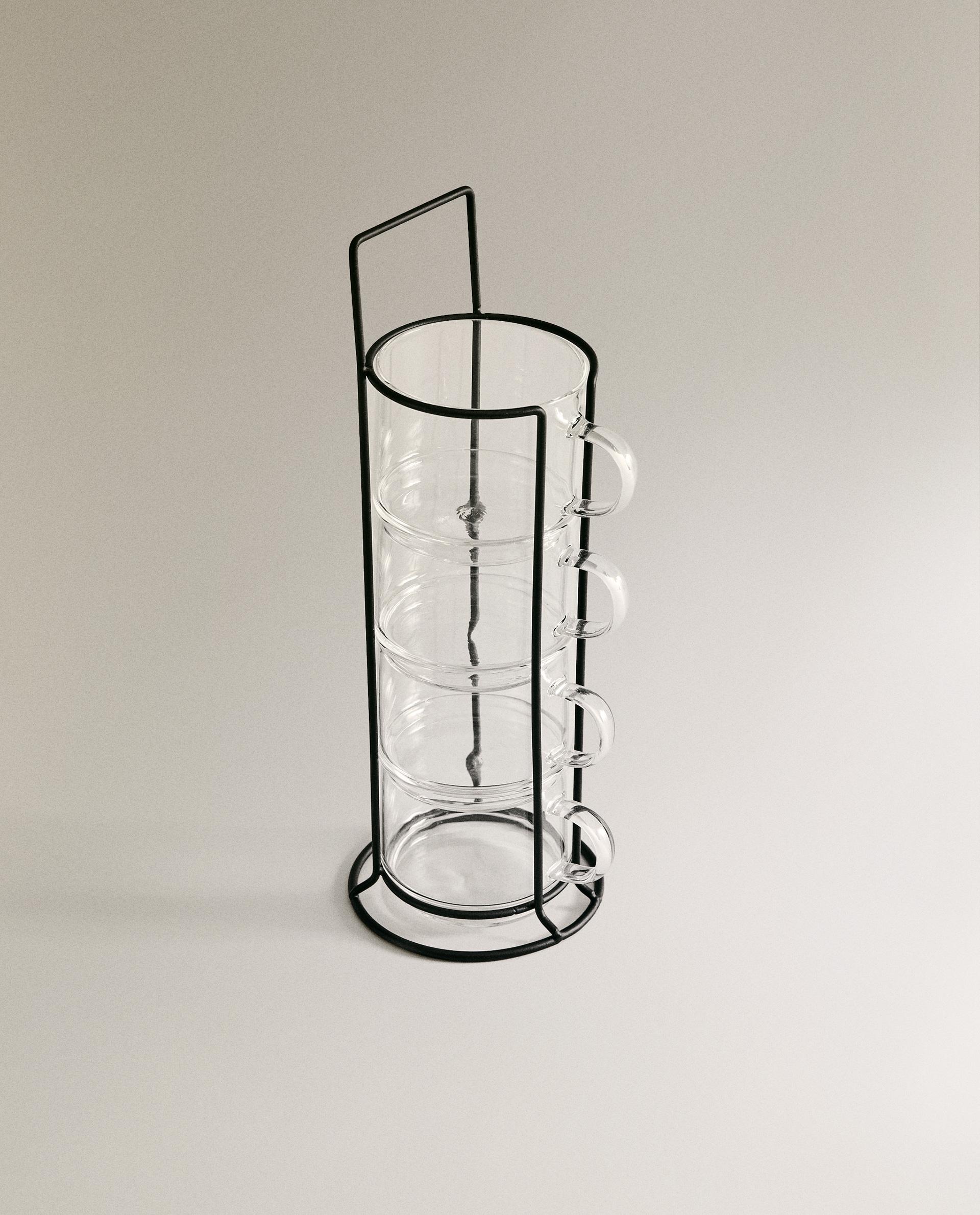 TASSENTURM AUS BOROSILIKATGLAS (4ER-SET)