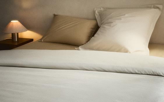 サテン ストライプ 掛け布団カバー (300 スレッドカウント)