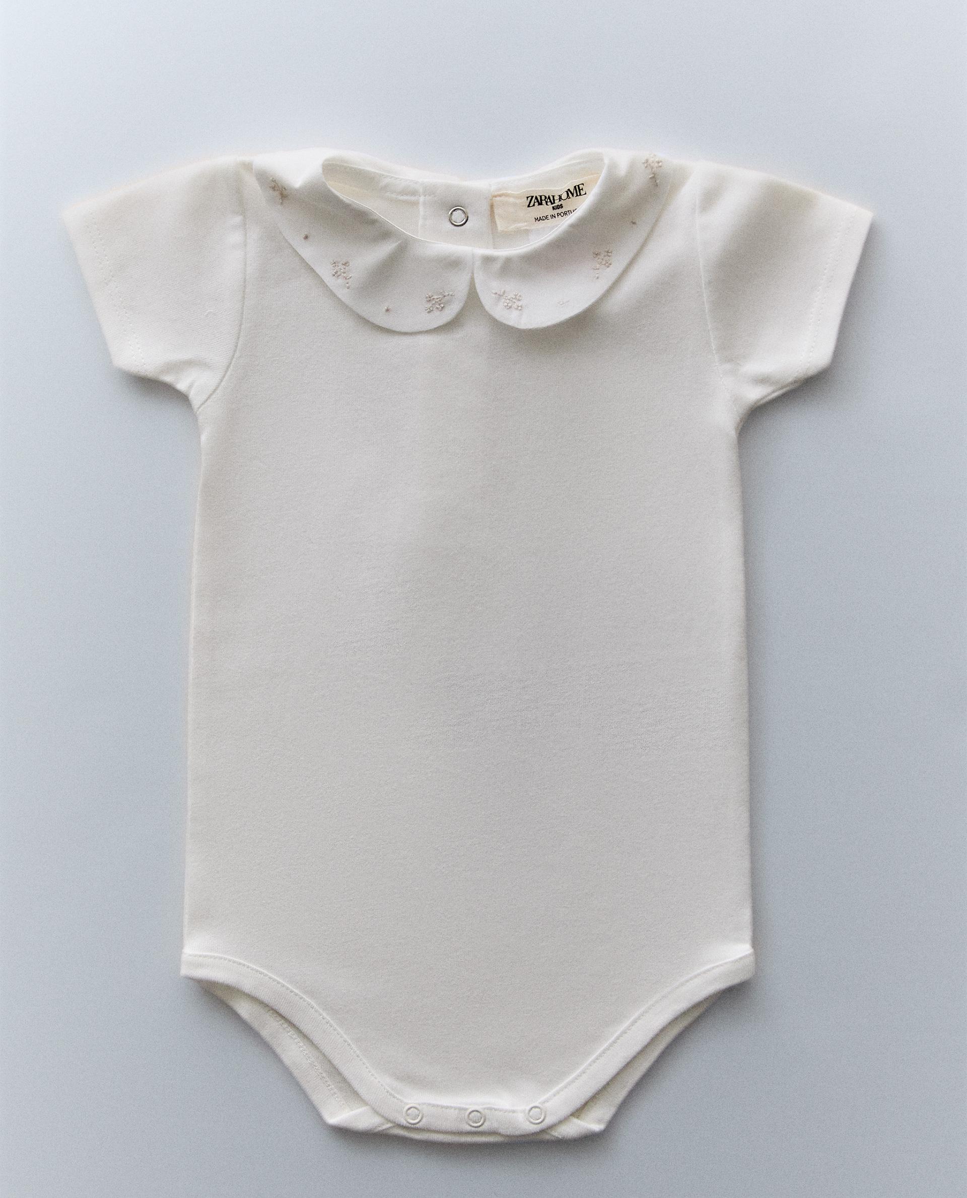 BABY BODYSUIT WITH EMBROIDERED FLORAL DESIGN | Zara Home