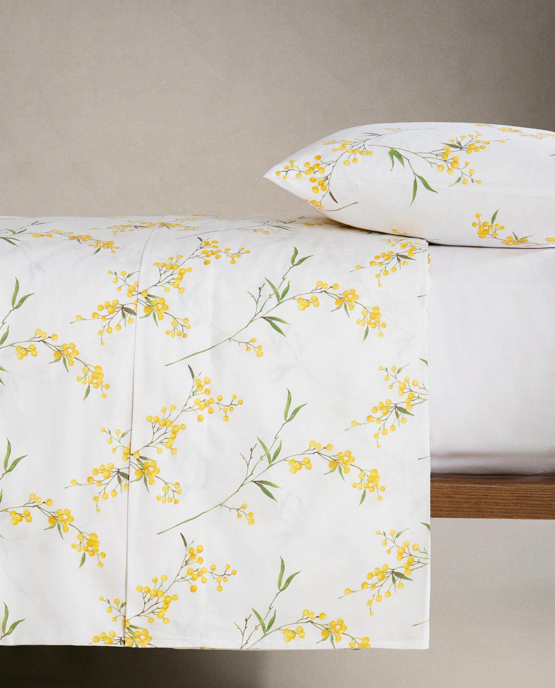 ミモザ プリント サテン 掛け布団カバー | Zara Home 日本/Japan