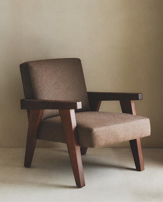 ZARA HOME BY BLASCO UPHOLSTERED WALNUT ACCENT CHAIR ZARA HOME BY BLASCO UPHOLSTERED WALNUT ACCENT CHAIR