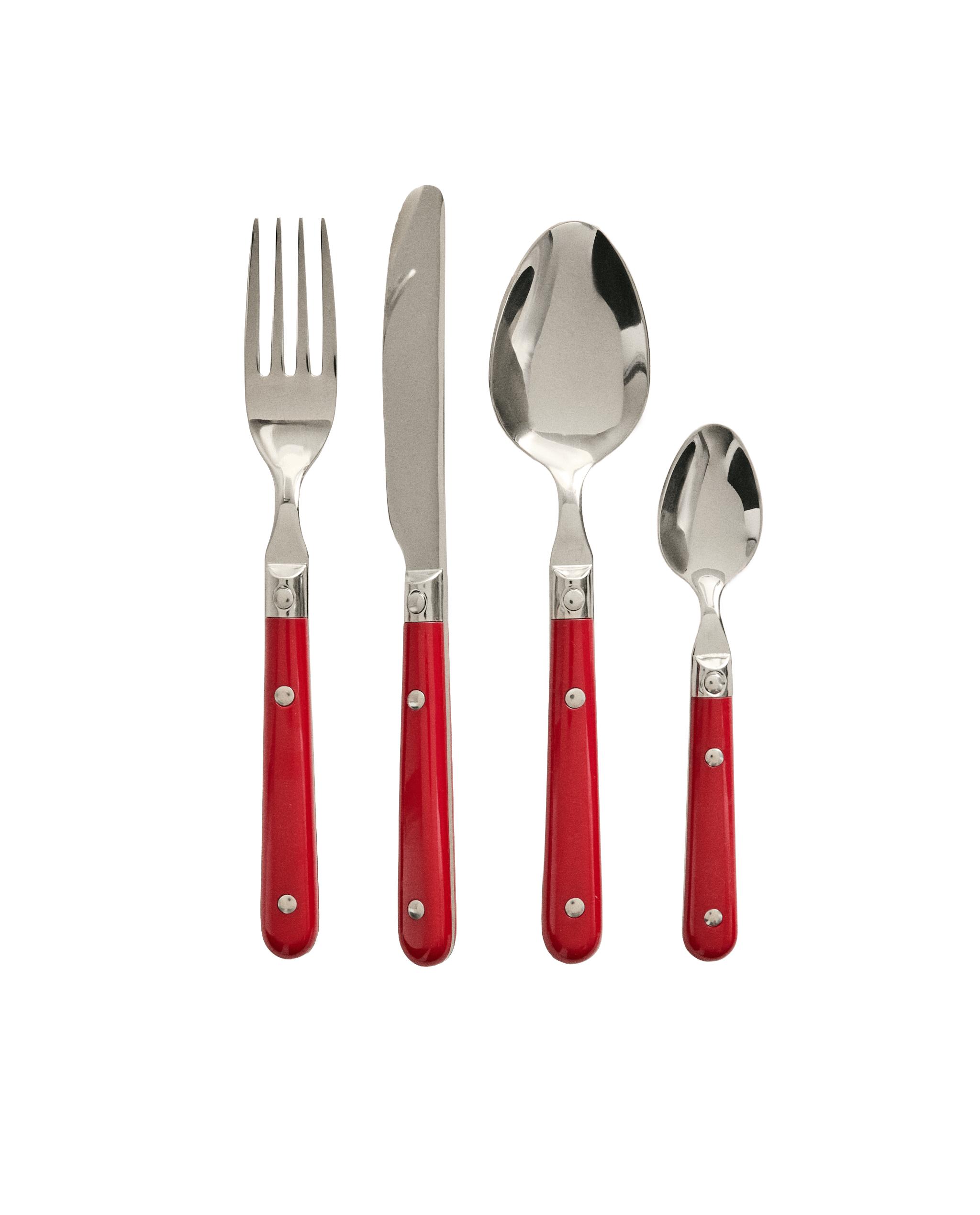 CUTLERY SET WITH RED HANDLE (SET OF 4) product thumbnail 4
