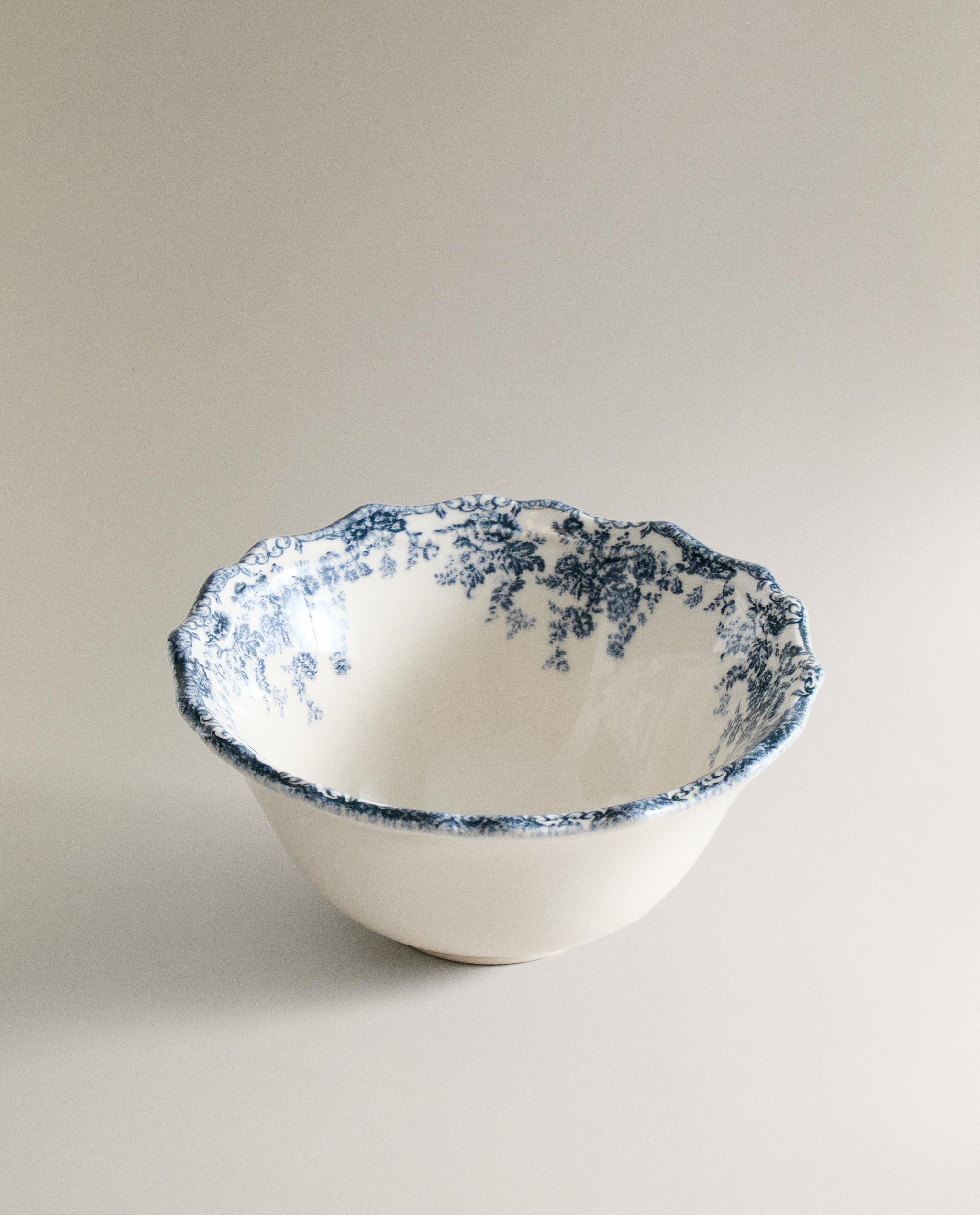 FLORAL EARTHENWARE SNACK BOWL product thumbnail 3