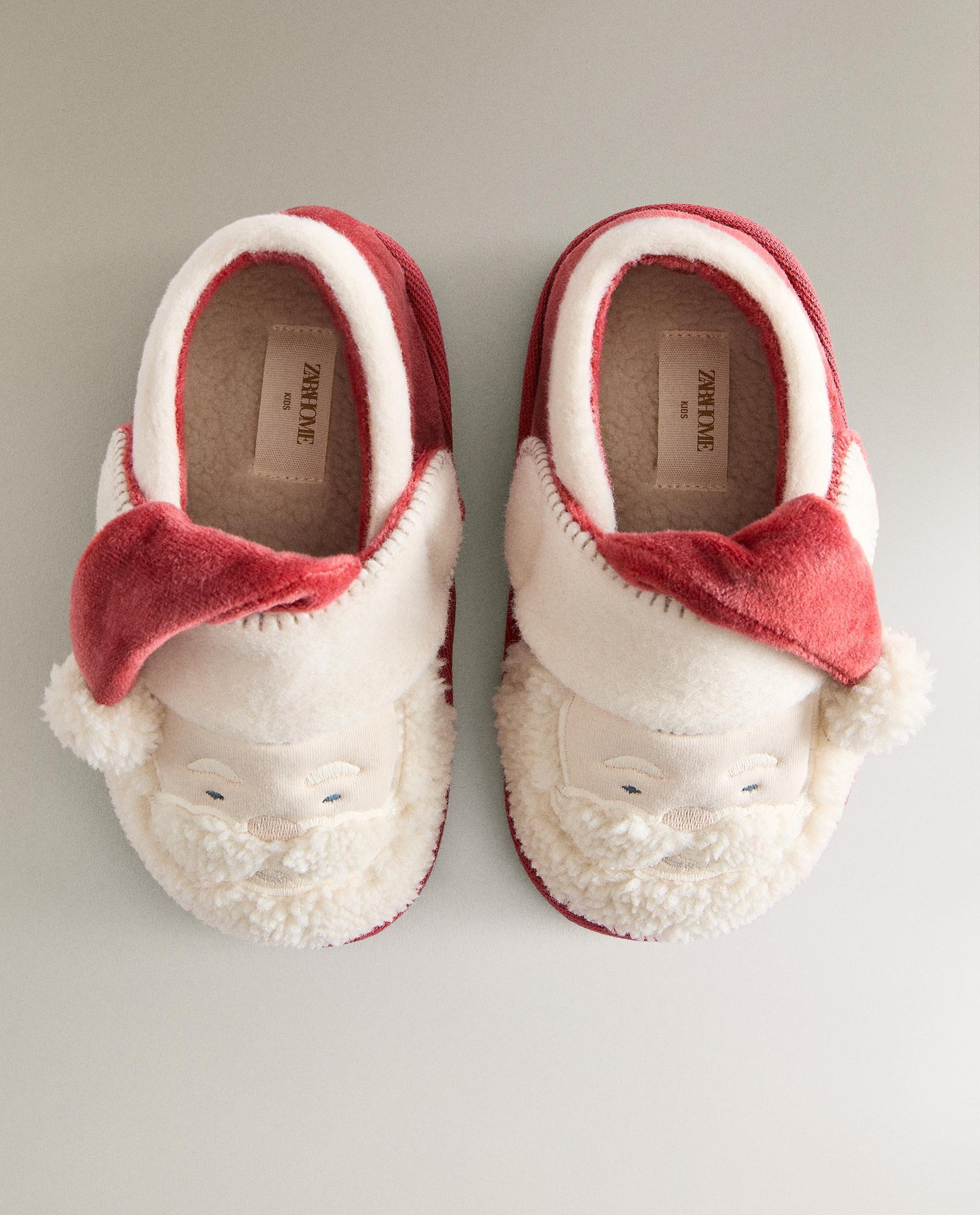 CHILDREN'S SANTA CLAUS CHRISTMAS SLIPPERS