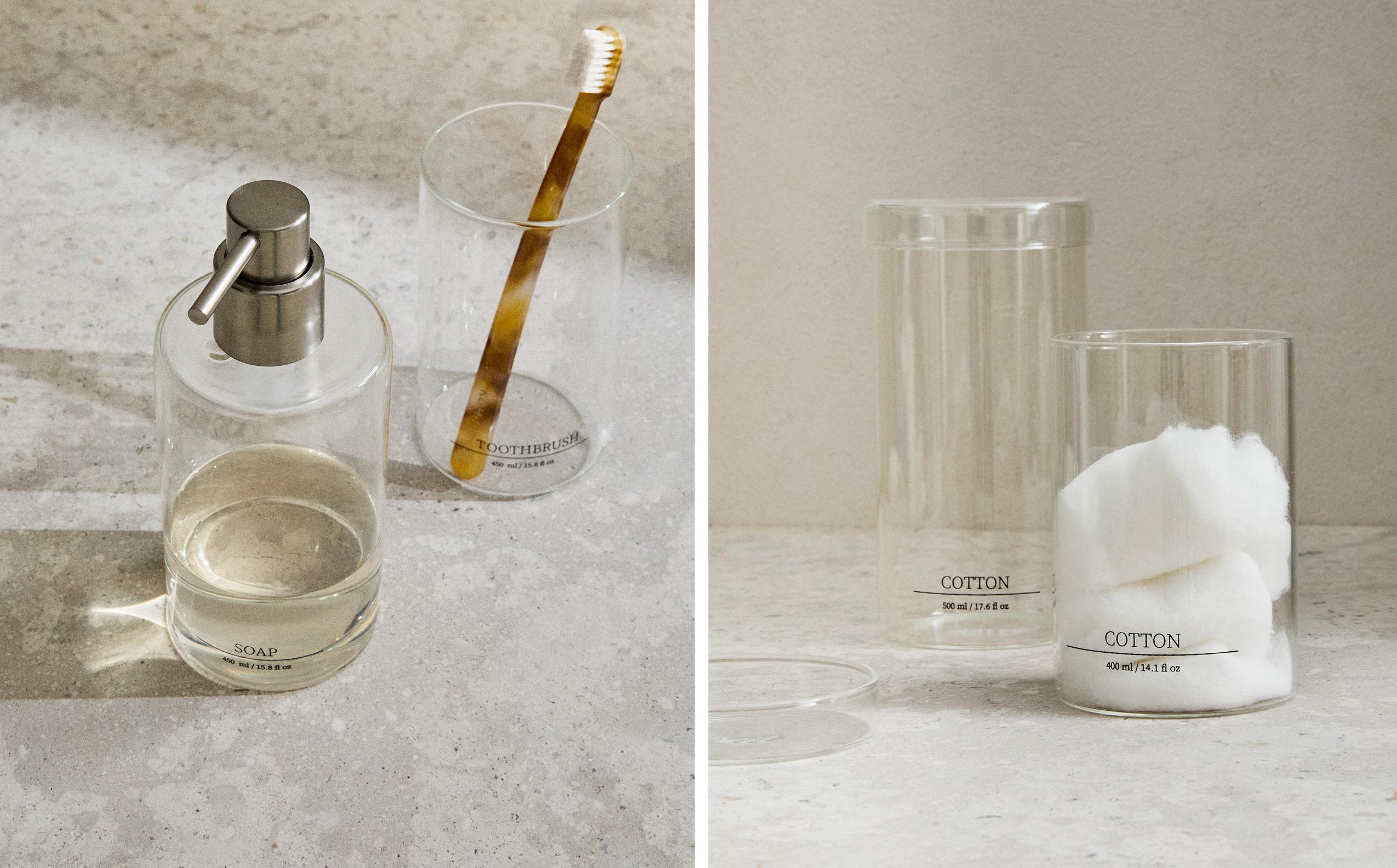 BOROSILICATE GLASS BATHROOM SET