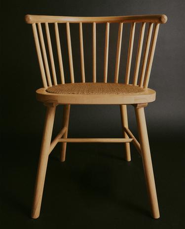 STUHL ESCHE UND RATTAN