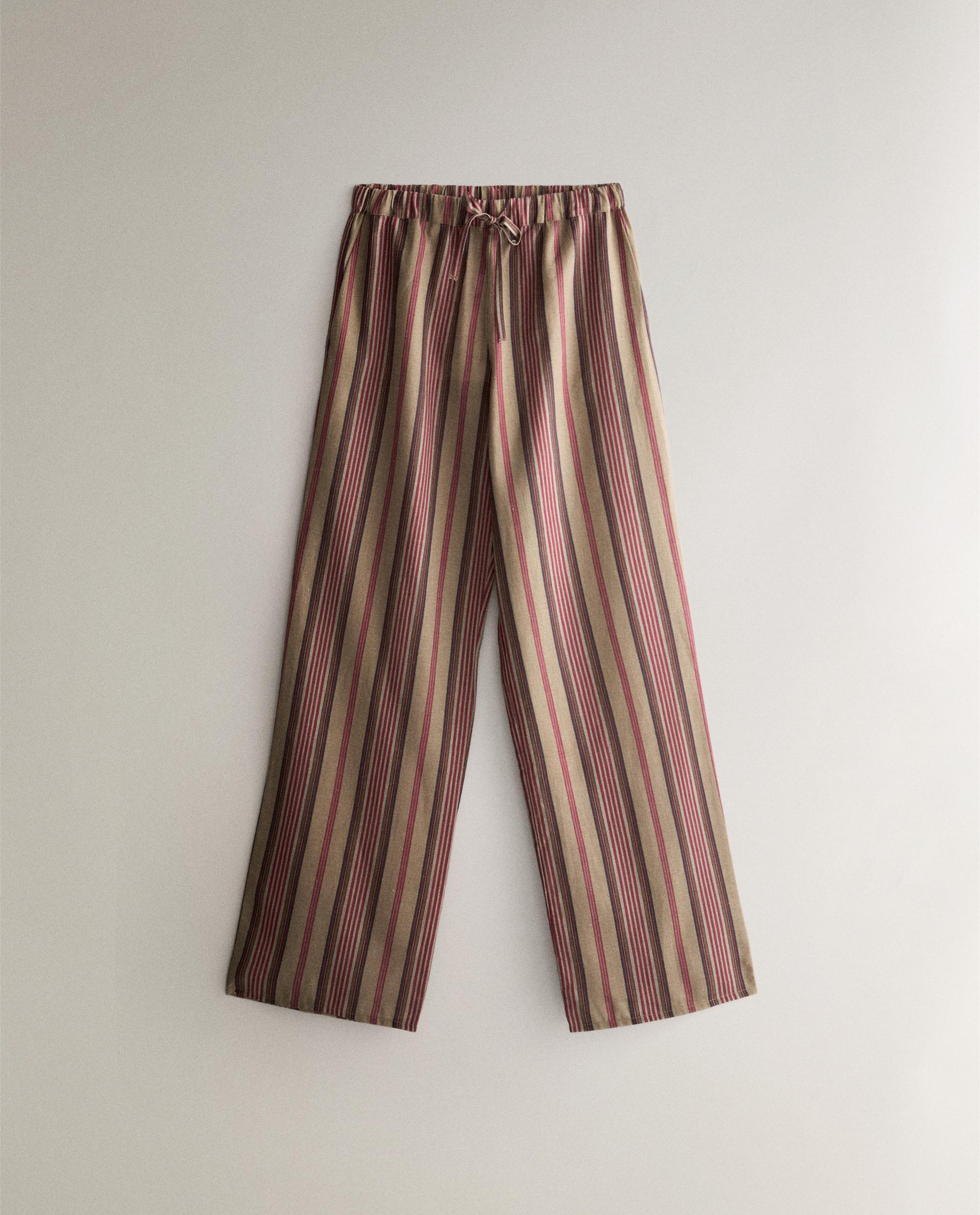 STRIPED COTTON AND LINEN TROUSERS | KATHARINE POLE product thumbnail 2