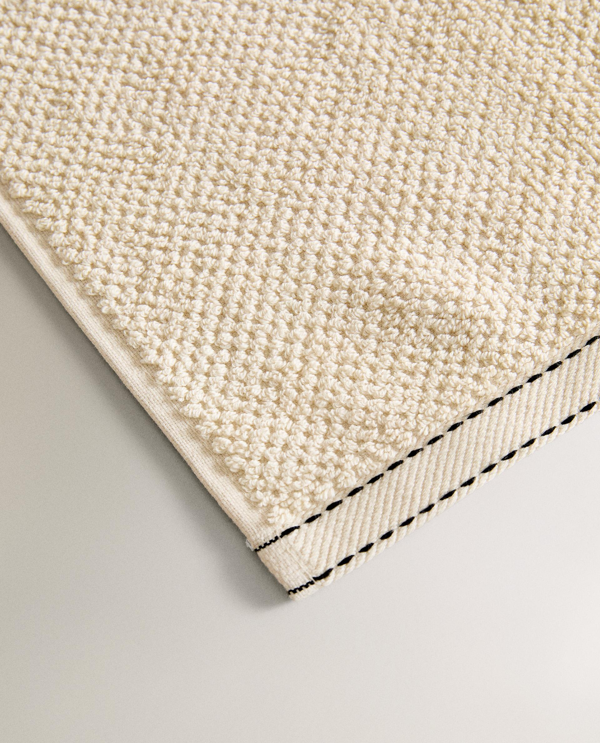 RICE STITCH BATH TOWEL | Zara Home Malta