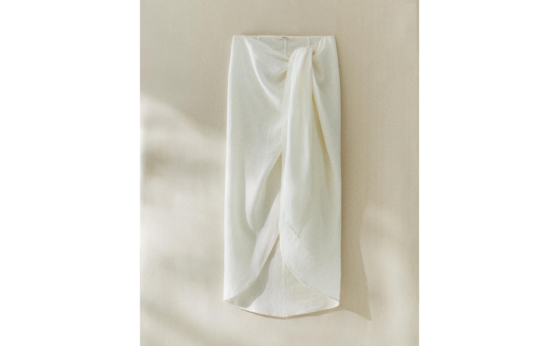 LONG LINEN BEACH SARONG WITH KNOT LONG LINEN BEACH SARONG WITH KNOT