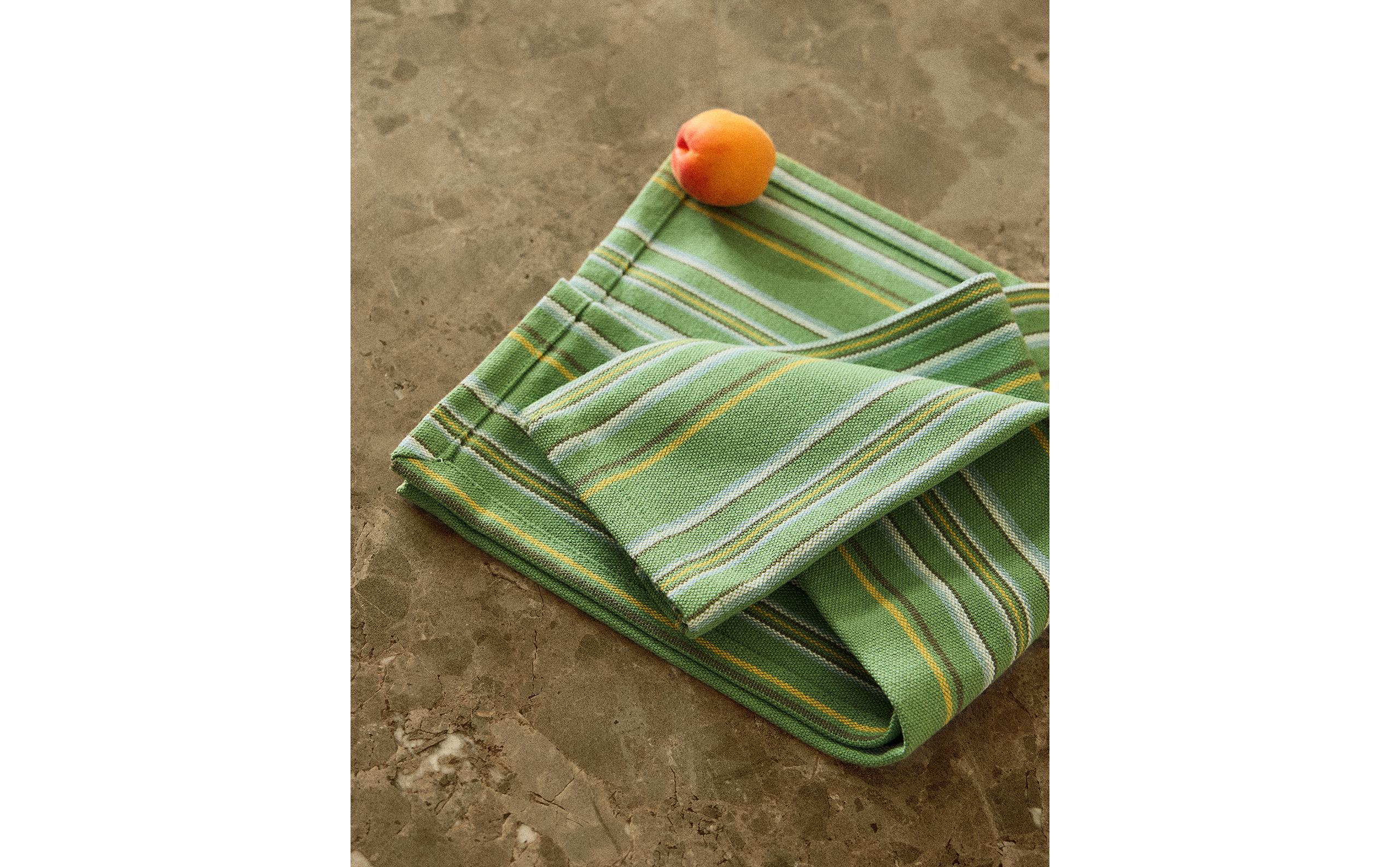 PACK OF COTTON NAPKINS WITH MULTICOLOURED STRIPES (PACK OF 4)