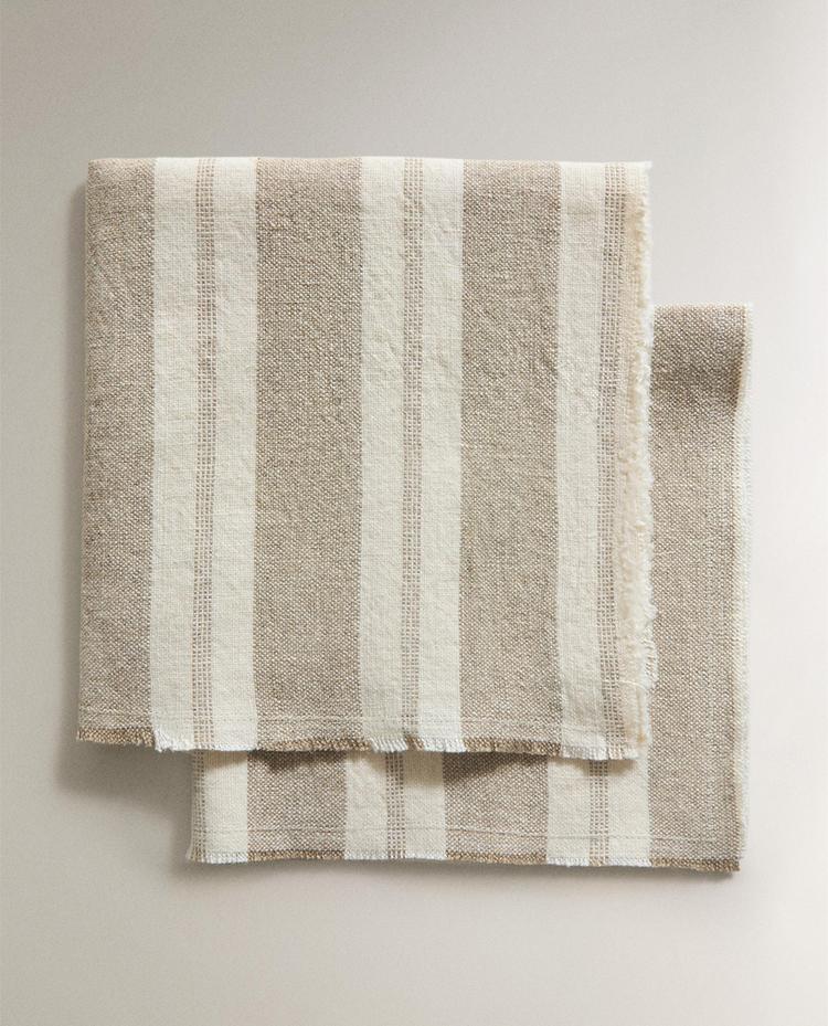 HEAVYWEIGHT LINEN STRIPED NAPKINS (PACK OF 2)