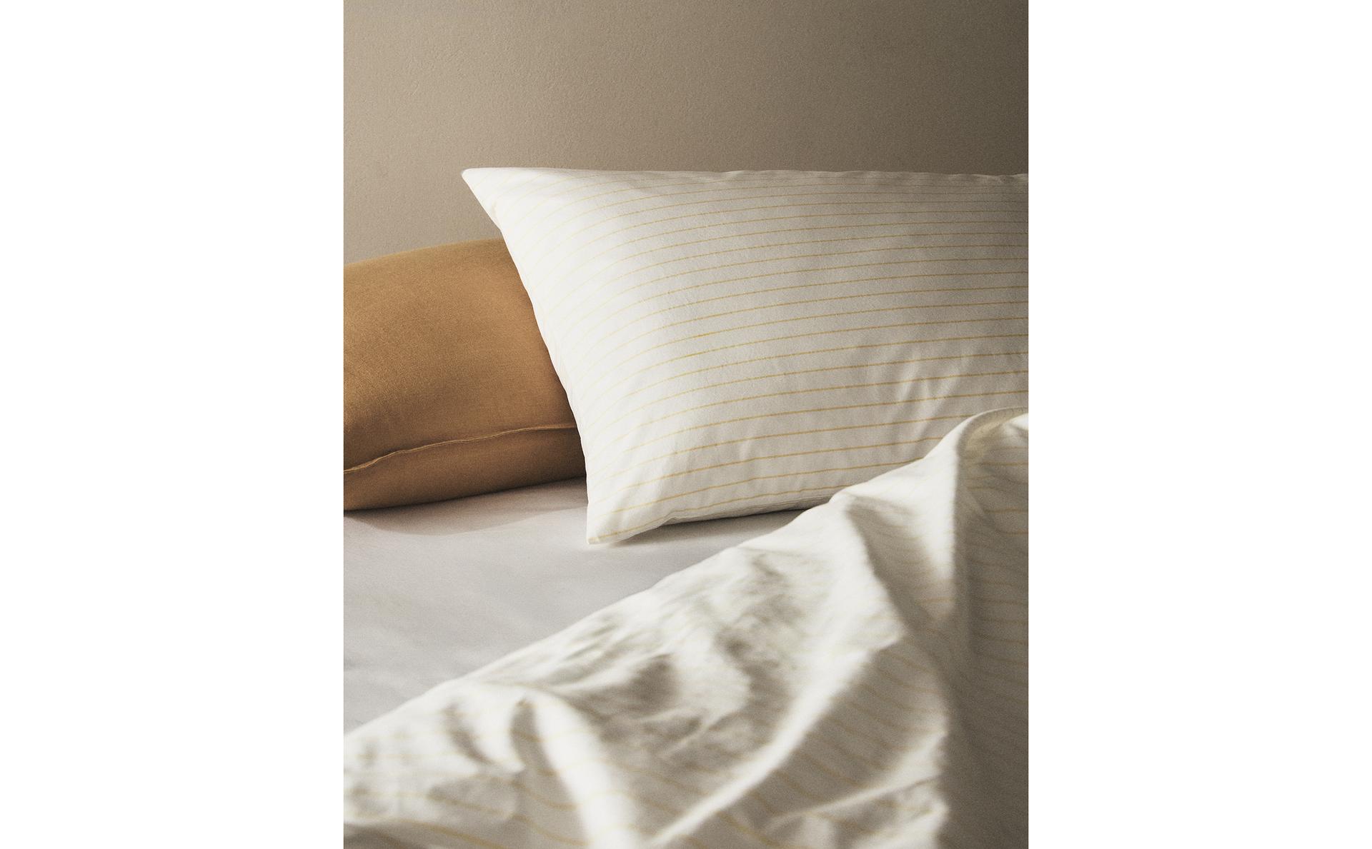 TAIE D’OREILLER COTON DÉLAVÉ RAYURES TAIE D’OREILLER COTON DÉLAVÉ RAYURES