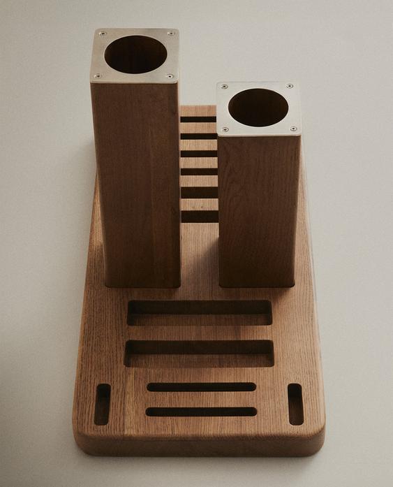 SOPORTE MADERA BARRAS Y DISCOS