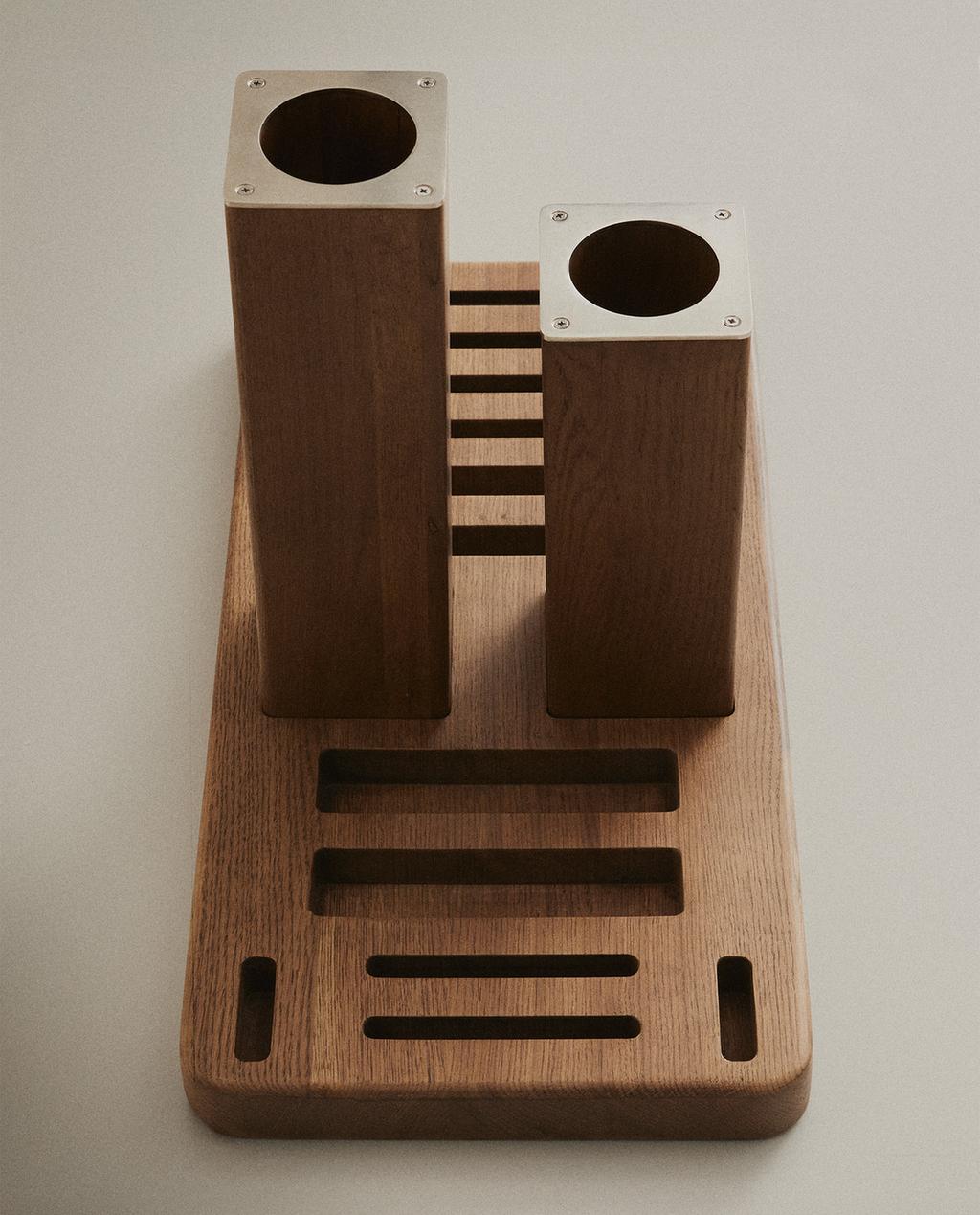 SOPORTE MADERA BARRAS Y DISCOS