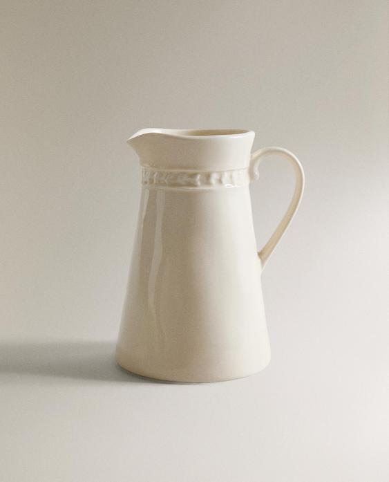 إناء حليب خزف حجري بارز