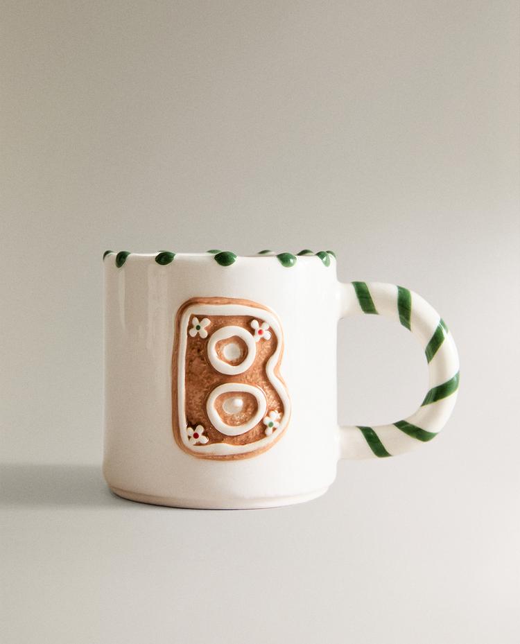 CHILDREN’S CHRISTMAS LETTER B STONEWARE MUG