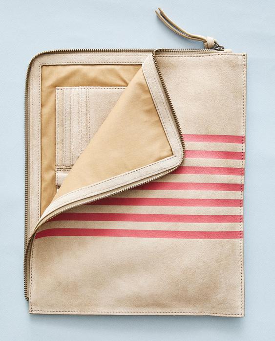 SUEDE DOCUMENT FOLDER