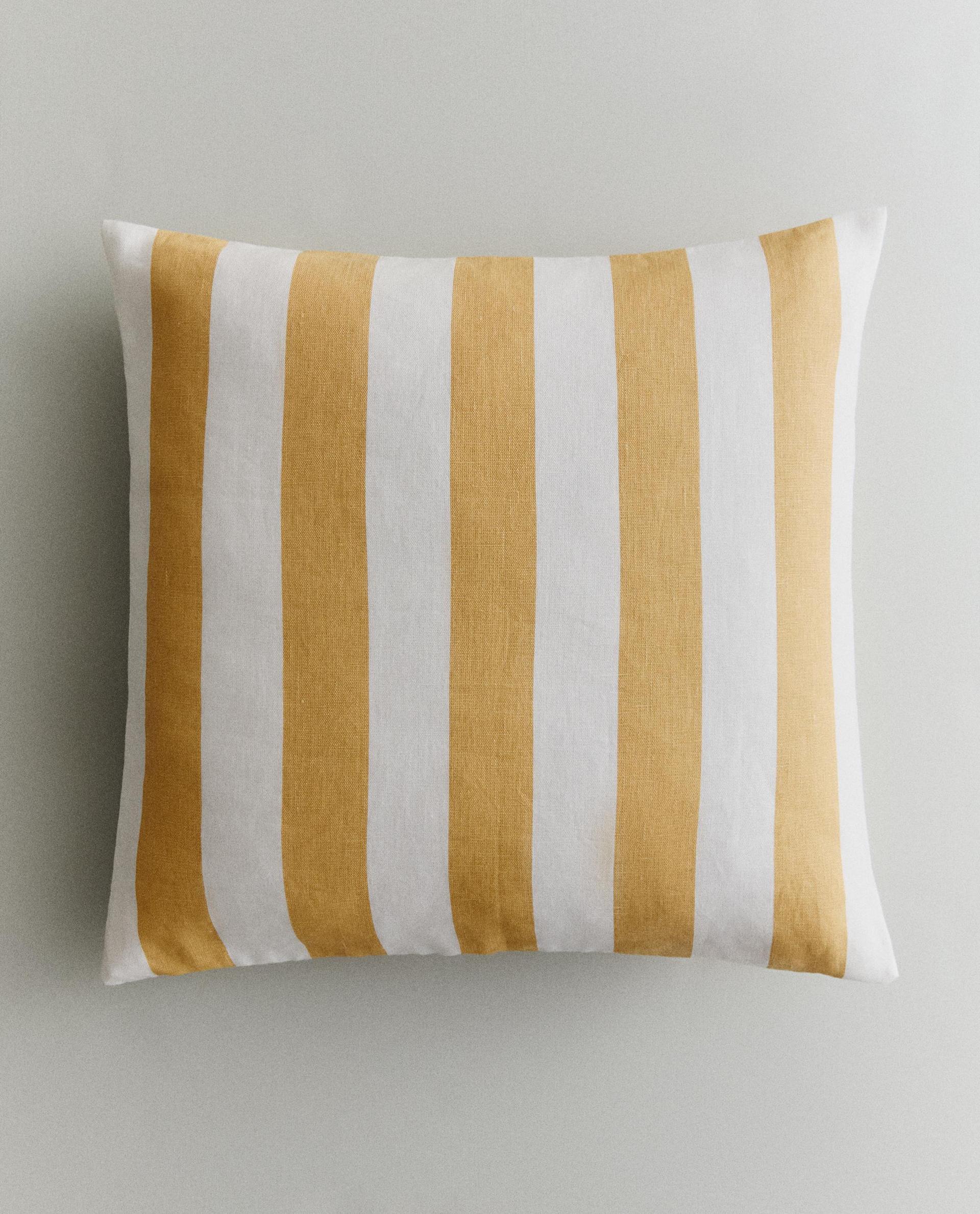 STRIPED LINEN THROW PILLOW COVER STRIPED LINEN THROW PILLOW COVER