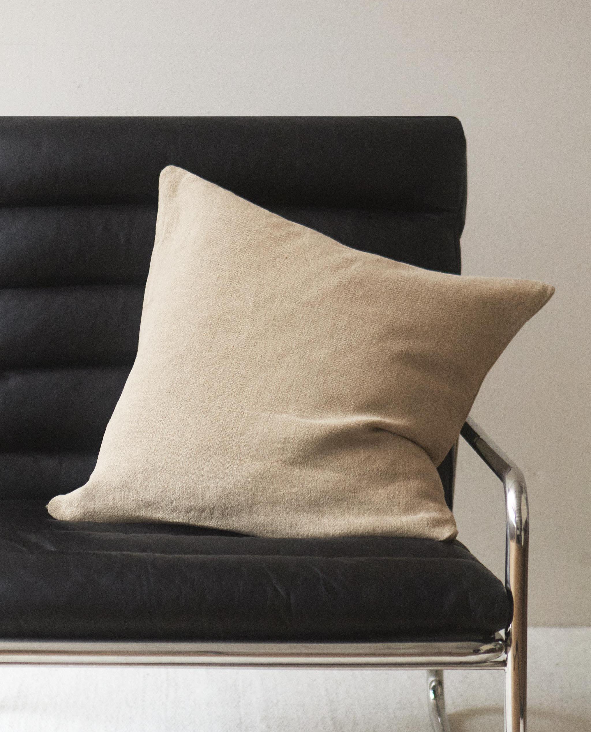 PLAIN WASHED LINEN QUILTED CUSHION COVER product thumbnail 7