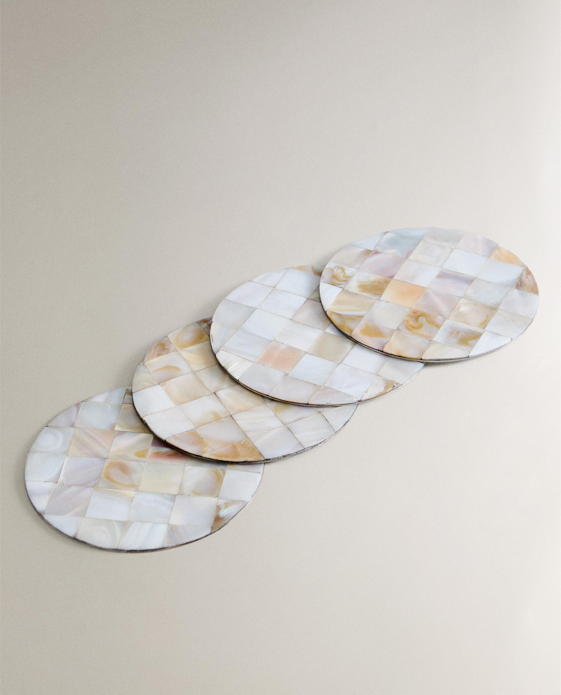 MOTHER-OF-PEARL COASTERS (PACK OF 4)