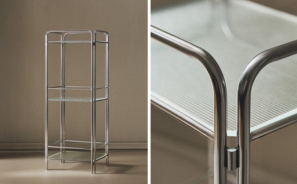 MUEBLE ALMACENAJE ACERO Y VIDRIO