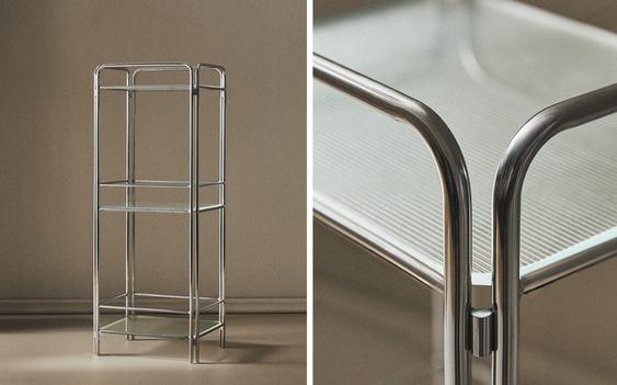 STEEL AND GLASS STORAGE UNIT