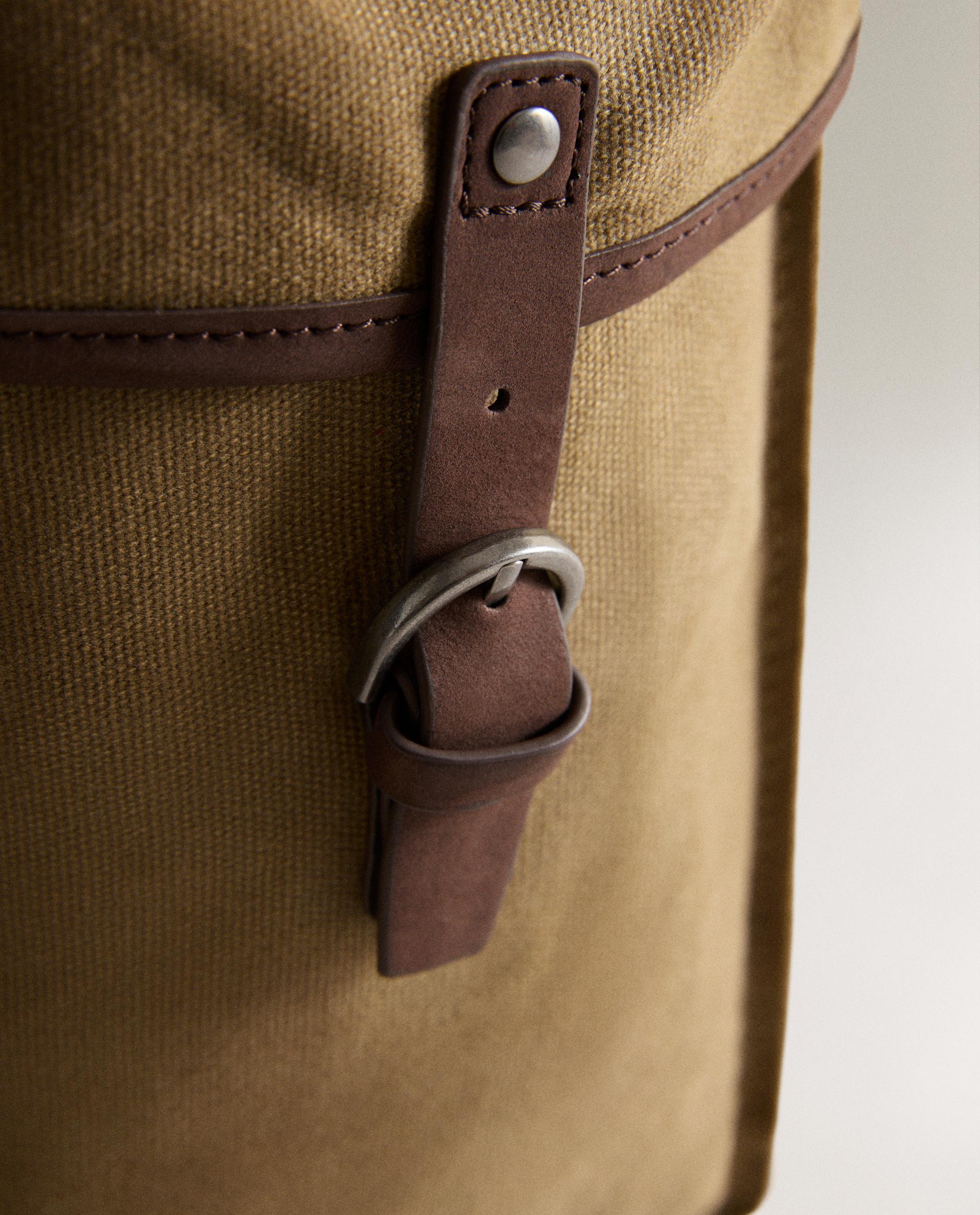 COTTON AND LEATHER BACKPACK product thumbnail 4