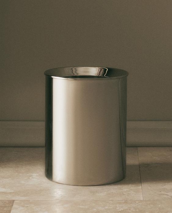 SHINY METAL BATHROOM BIN