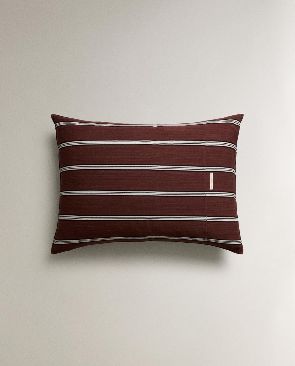 STRIPED COTTON THROW PILLOW COVER X TENSIRA